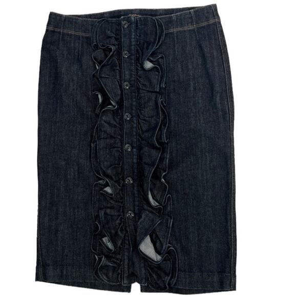 SEVEN FOR ALL MANKIND Ruffle Denim Skirt - Picture 1 of 8